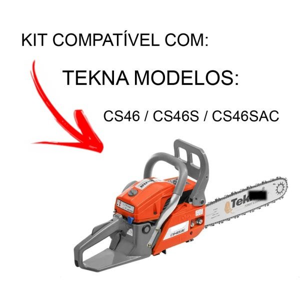 Kit 1 Sabre 16 + 2 Corrente Motosserra Tekna Cs55 32 Dentes 64 elos 45cm 0,325 x 0,058 kit Tssaper - 3