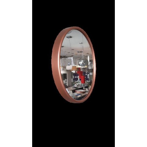 Espelho Redondo 50cm Moldura Design Recuado Cobre