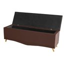 Ver imagem 3 de Kit Cabeceira de Cama Box e Calçadeira Baú Luxo Queen 160 Cm Suede Rosê Eli Móveis