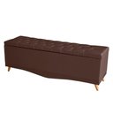 Ver imagem 4 de Kit Cabeceira de Cama Box e Calçadeira Baú Luxo Queen 160 Cm Suede Rosê Eli Móveis