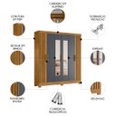 Ver imagem 4 de Guarda Roupa Casal 195cm Espelho Ripado Arlon M07 Freijó/cinza - Mpozenato