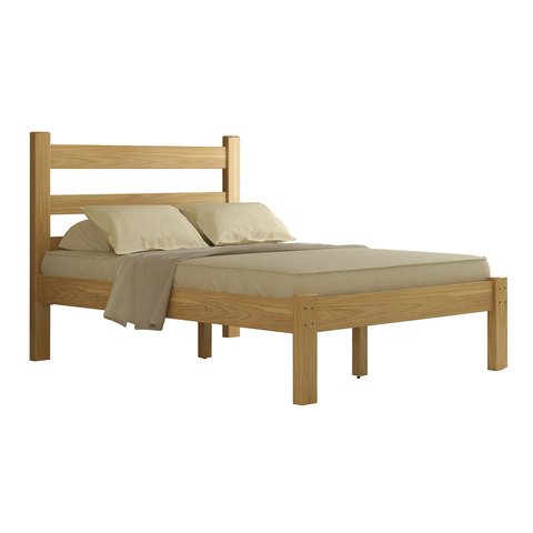 Cama Casal Rubi Quarto Criança Estilo Moderna Resistente Premium Compacta Cor Nogueira