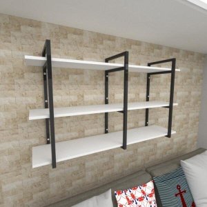 Prateleira Industrial para Sala - Aço Preto - 30cm - Modelo Ind12