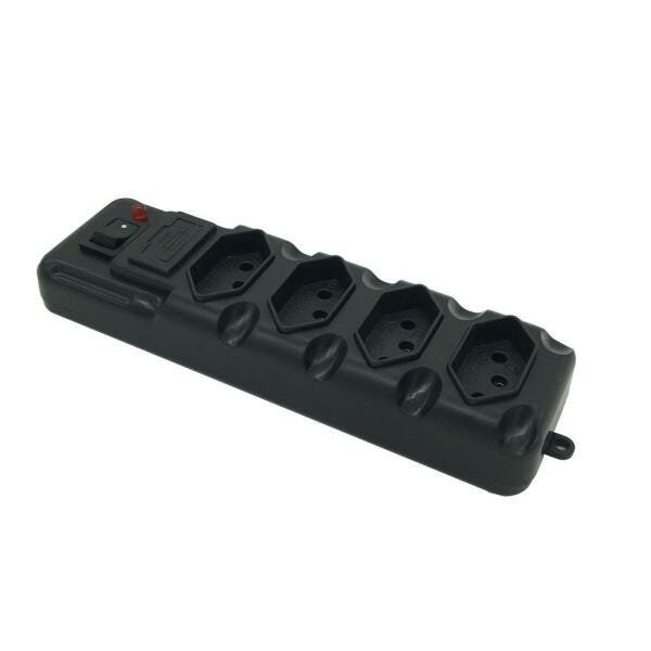 Filtro de Linha 4 Tomadas 5mts - Preto (Bivolt) - 1