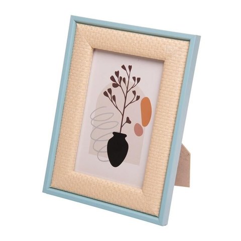 Porta-Retrato Wolff Trançado Rustico Azul MDF 10 x15cm 62108