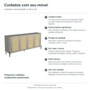 Ver mais imagens de Buffet Bend 180 cm Porta Sextavada Incolar Grigio com Pé Preto