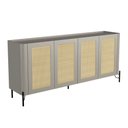 Ver imagem 2 de Buffet Bend 180 cm Porta Sextavada Incolar Grigio com Pé Preto
