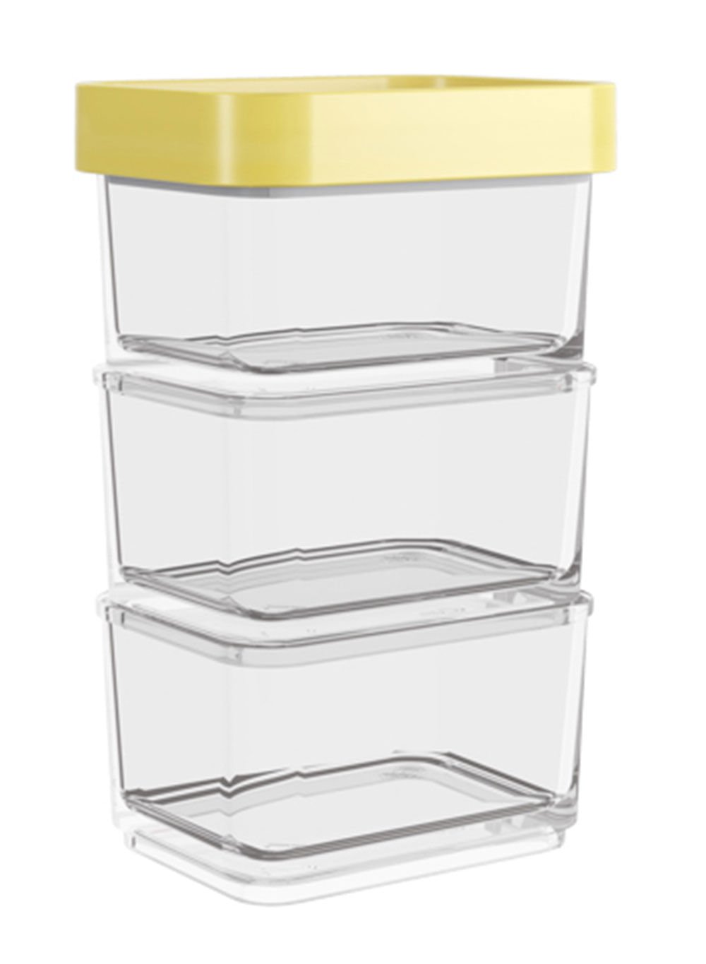 Pote Clear Micro Trio 6,2 x 8 x 13 cm 300 ml - Amarelo Soft Coza - 2