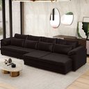 Ver imagem 2 de Sofá Retrátil para Sala de Estar 4 Lugares 339cm Riza S03 Couro Vinho - Lyam Decor