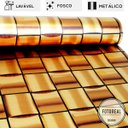 Ver imagem 2 de Papel de Parede Lavavel para Cozinha Revestimento Fosco Pastilha Metálica Gold - 0,58 x 1,00m