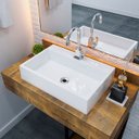 Ver imagem 7 de Cuba Pia de Apoio para Banheiro Retangular 55cm Ivy C08 Branco - Mpozenato