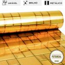 Ver imagem 2 de Papel de Parede Lavavel para Cozinha Revestimento Brilho Pastilha Metálica Bronze - 0,58 x 1,00m