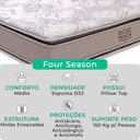 Ver imagem 2 de Cama Box Baú Queen Cinza e Colchão Four Season Molas Vstore