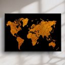 Ver imagem 1 de Quadro Decorativo Mapa Mundi em Ouro Preto