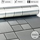 Ver imagem 2 de Papel de Parede Lavavel para Cozinha Revestimento Fosco Pastilha Metálica Prata - 0,58 x 1,00m
