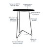 Mesa De Canto Lateral Redonda Alta Athenas Tripé Mdf Preta - 6