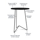 Ver imagem 6 de Mesa De Canto Lateral Redonda Alta Athenas Tripé Mdf Preta