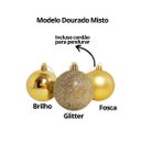 Ver imagem 3 de Jogo 60 Bolas Natal Mista Gliter, Fosca e Lisa Dourada 5cm - Master Christmas