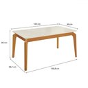 Ver imagem 4 de Mesa de Jantar 6 Lugares Késia com Vidro Madeira Maciça Off White/capuccino - Kappesberg