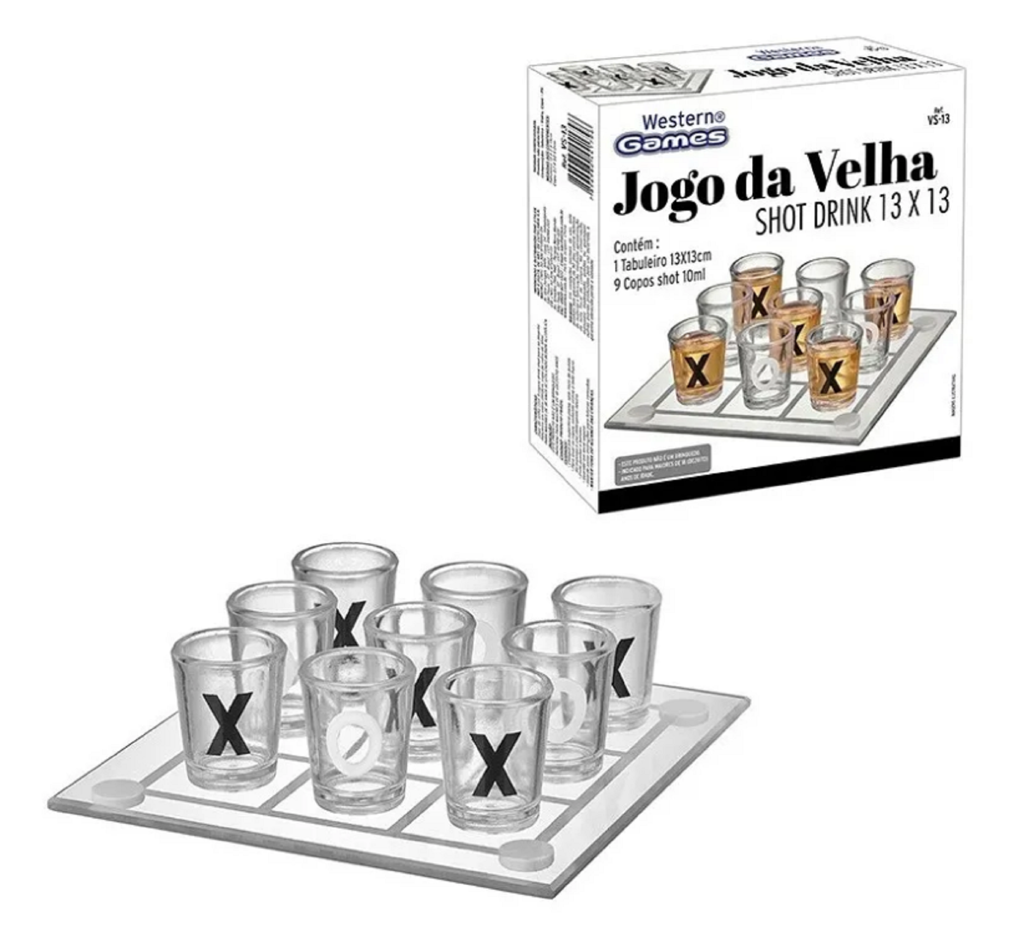 Jogo Shot Drink Jogo Da Velha Tabuleiro 9 Copos 10ml Tequila