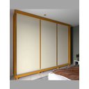 Ver imagem 2 de Guarda Roupa Modulo com 3 Portas de Correr e Pés Puxador Flo Cor:off White/madeira