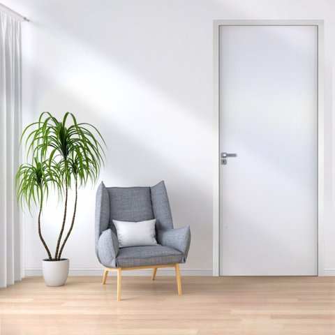 Kit Porta de Madeira 210x92cm Batente 15cm Lisa Primer Uniportas Abertura Direita