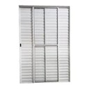 Ver imagem 1 de Porta de Alumínio de Correr 3 Folhas com Trinco Lado Esquerdo 210x150 Branco Allo Esquadrias