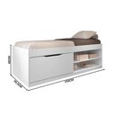 Ver imagem 4 de Cama Bau Solteiro com Colchão e Sapateira Embutida Branco Vanessa Framar