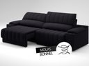 Ver imagem 6 de Sofá com Porta Copos Carregador USB Ret Rec Murano 2,50m Velosuede Preto - NETSOFAS
