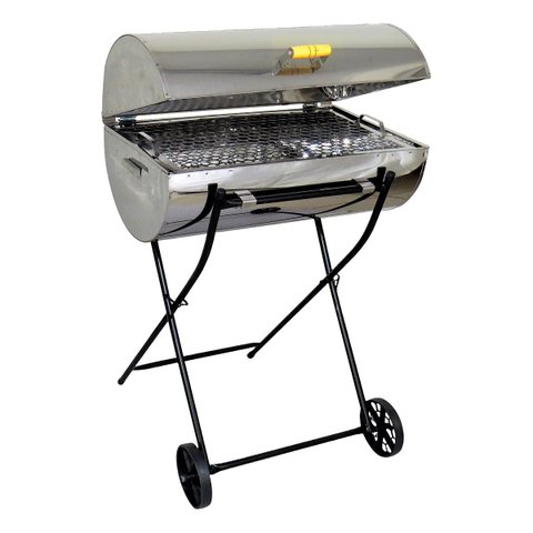 Churrasqueira Brasão Grill Inox Grelha e Carrinho 95x58x35cm Ouro Minas