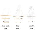 Ver imagem 2 de Lustre 3 em 1 Aneis Led Arco Perfil Luminaria Pendente Ajustavel Regulavel Quarto Sala de Jantar Rec