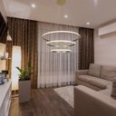 Ver imagem 4 de Lustre 3 em 1 Aneis Led Arco Perfil Luminaria Pendente Ajustavel Regulavel Quarto Sala de Jantar Rec