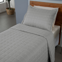 Ver imagem 3 de Kit Cobre Leito Solteiro Matelado Dupla Face Soft 2 Pçs Conforto Cinza