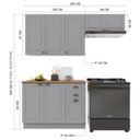 Ver imagem 7 de Cozinha 3 Peças Balcão com Tampo + Rodapé, Armário 3 Portas e Geladeiratitânio Fosco Amoudi