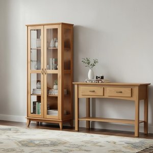 Conjunto de Aparador e Cristaleira Madeira Maciça Rústica