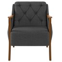 Ver imagem 5 de Kit Sofá 02 Lugares Sala Estar 135cm Com Poltrona Coral Pés De Madeira M03 Linho Chumbo - Lyam
