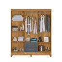 Ver imagem 3 de Guarda Roupa Casal 6 Portas 2 Gavetas 1,53m Freijo / Cinza Panamá Moval