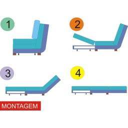 Poltrona Cama Mova_mm que Se Transforma em Sofá Cama Solteiro Reclinável Resistente e Confortável em - 6