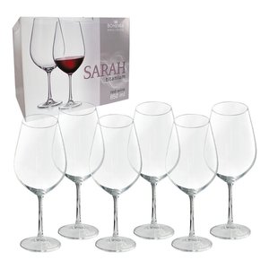 Jogo 6 Taças Vinho Água Bohemia Sarah Cristal 850ml 25x10x10cm Transparente