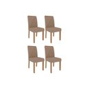 Ver imagem 1 de Cadeira Sala de Jantar Fernanda Wood Kit 4 Un Carvalho/linho Bege - Cimol