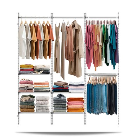 Closet Monte Como Quiser 17 pçs 1,90m linear - Branco