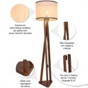 Ver imagem 5 de Luminária de Chão Estrela com Pés de Madeira e Tela Indiana Borda Marrom 162cm