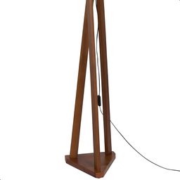 Luminária de Chão Estrela com Pés de Madeira e Tela Indiana Borda Marrom 162cm - 9