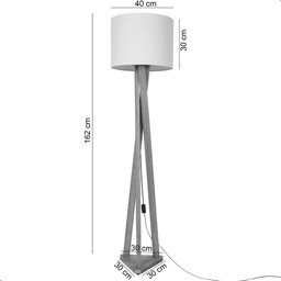 Luminária de Chão Estrela com Pés de Madeira e Tela Indiana Borda Marrom 162cm - 6