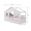 Ver imagem 5 de Cama Casinha Dos Sonhos com 02 Gavetas Madeira Maciça Branco/ Rosa Megamobilia