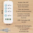Ver imagem 5 de Filtro de Linha com 4 Tomadas e 4 Usb Retardador de Chama