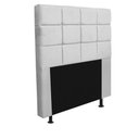 Ver imagem 4 de Kit Cabeceira + Calçadeira Baú Espanha 90cm Solteiro para Cama Box Corino Branco - Gat Magazine