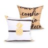 Kit Capa Almofada Decorativa Clássica Abacaxi Kit com 2 Unidades 45cm x 45cm com zíper - 1