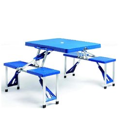 Mesa Camping e Praia com 4 Cadeiras Vira Maleta Portatil Mesinha Picnic Pesca Estudo Crianças com Ba - 4