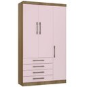 Ver imagem 1 de Guarda Roupa Modulado 132cm 3 Portas e 4 Gavetas Paris Luciane Móveis